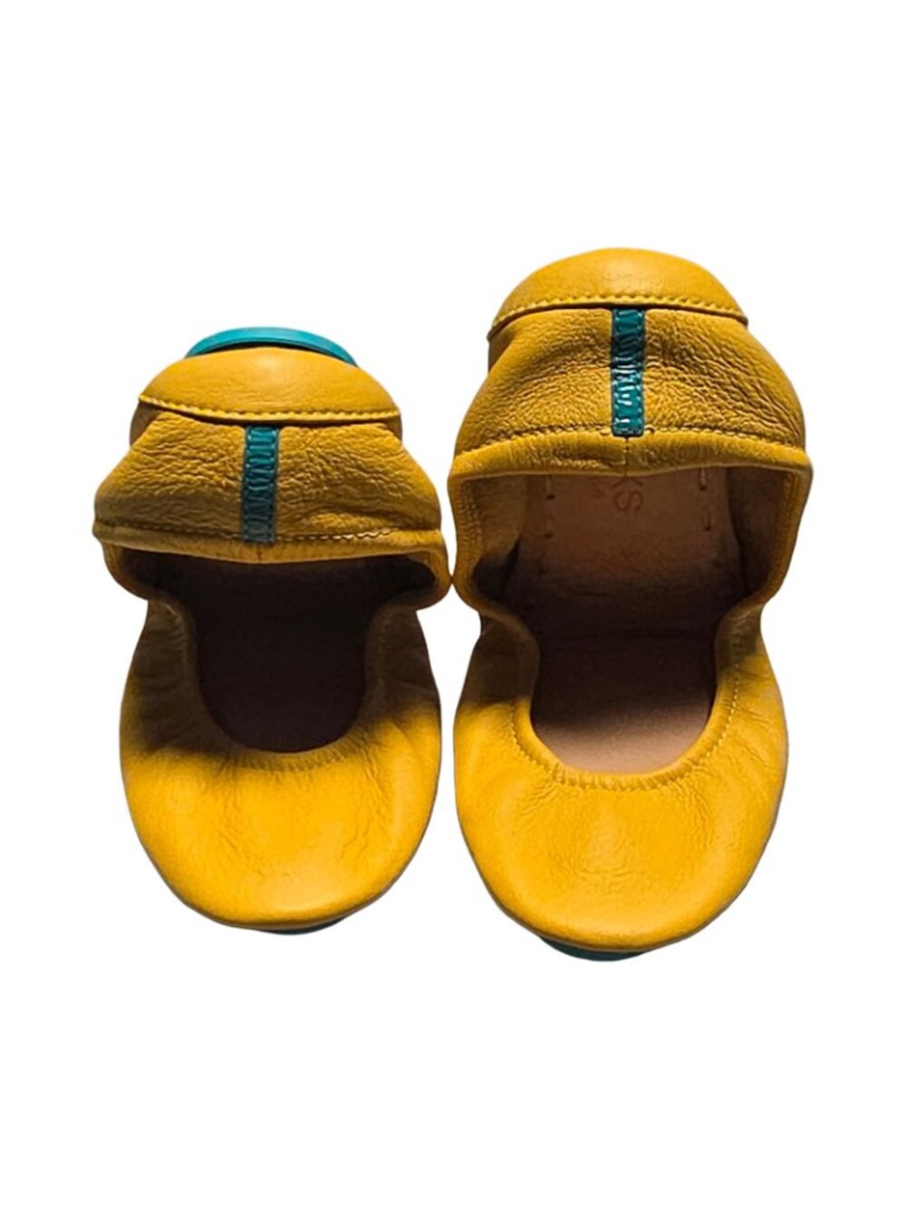 Women's - Tieks by Gavrieli Yellow Leather Flats, Size 5 - Picture 2 of 9
